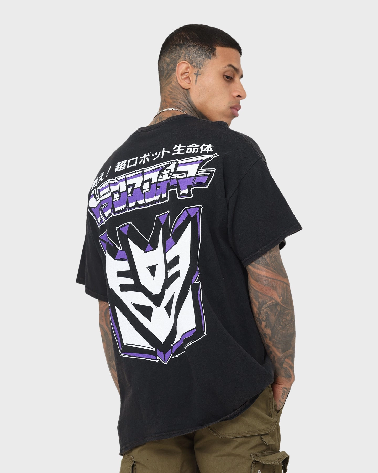 Light Outfit Light Casual Wear Goat Crew X Transformers Decepticons Vintage T-Shirt Black Wash