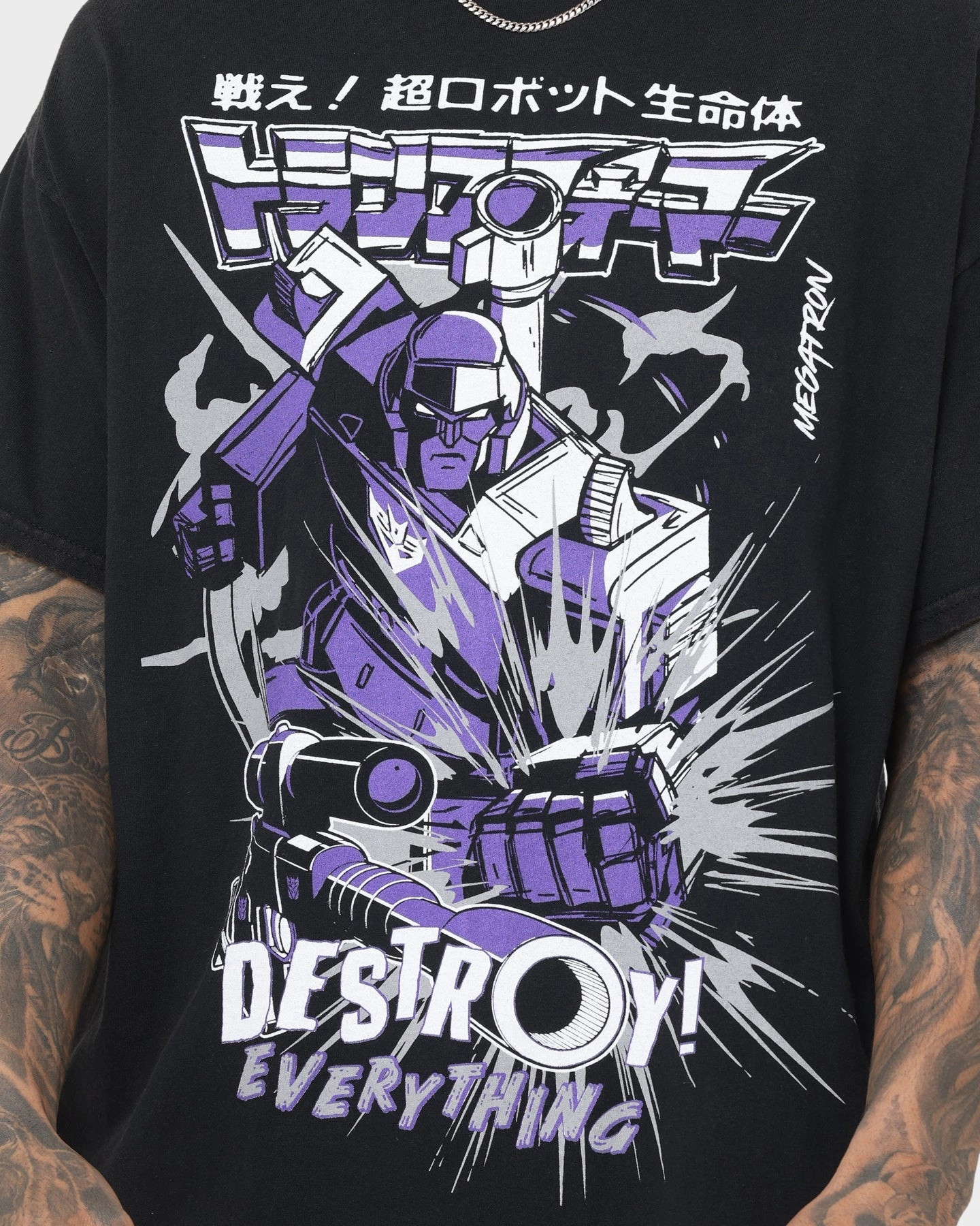 Soft Fit Wear Goat Crew X Transformers Decepticons Vintage T-Shirt Black Wash