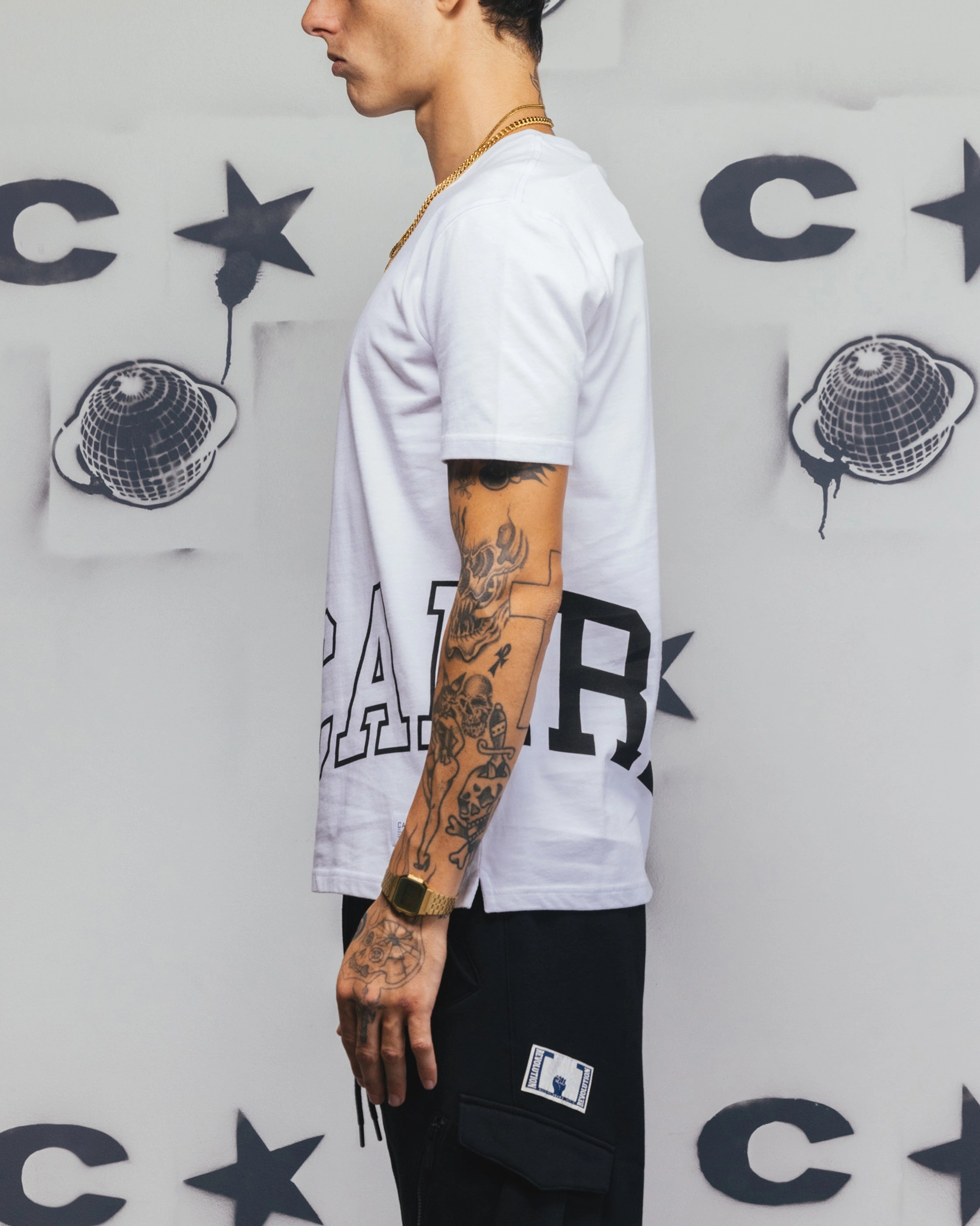 Carr?? Men's Enorme Classique Short Sleeve T-Shirt White Office Attire Cozy Style