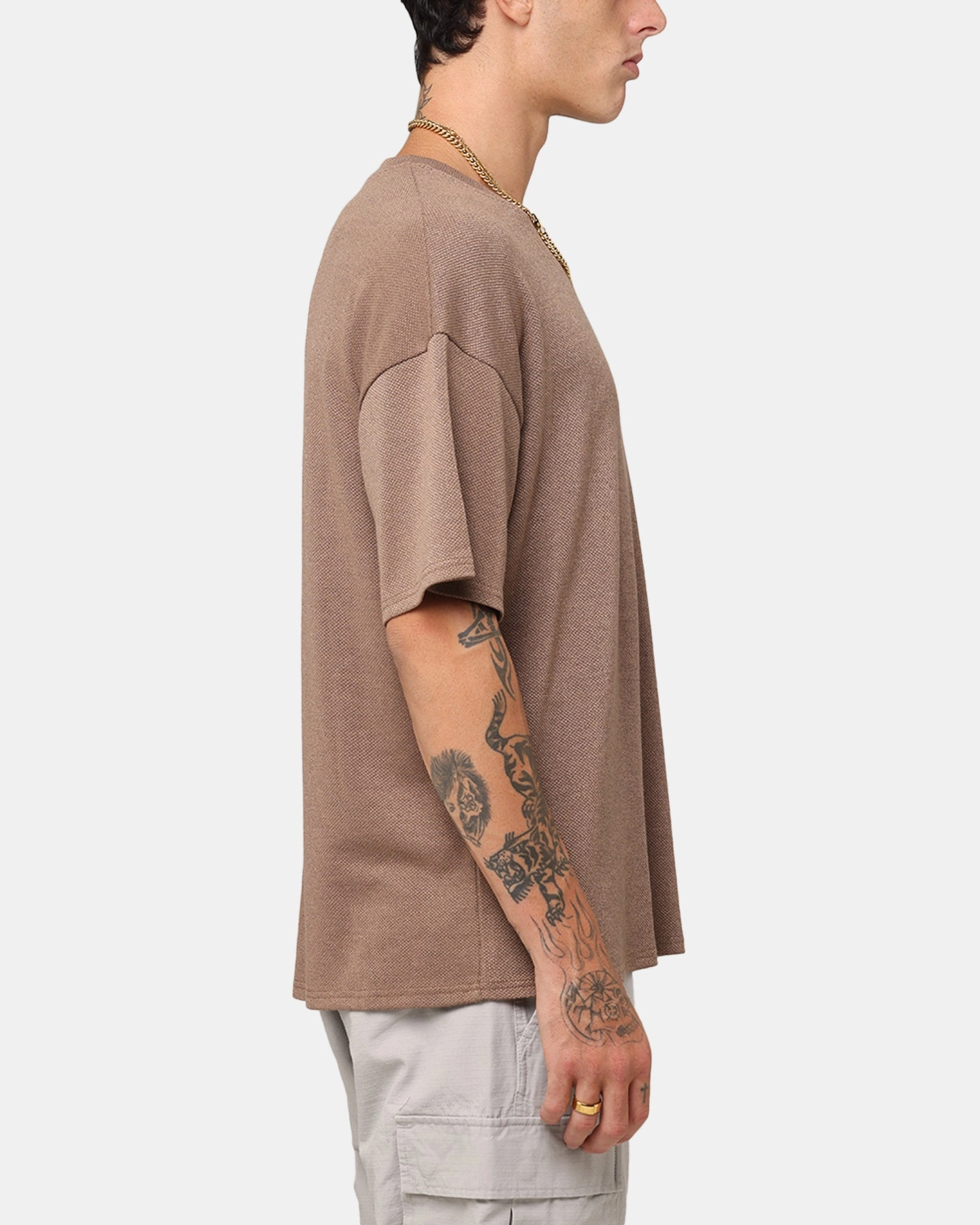 XXIII Tesalate T-Shirt Brown Easy Care Material