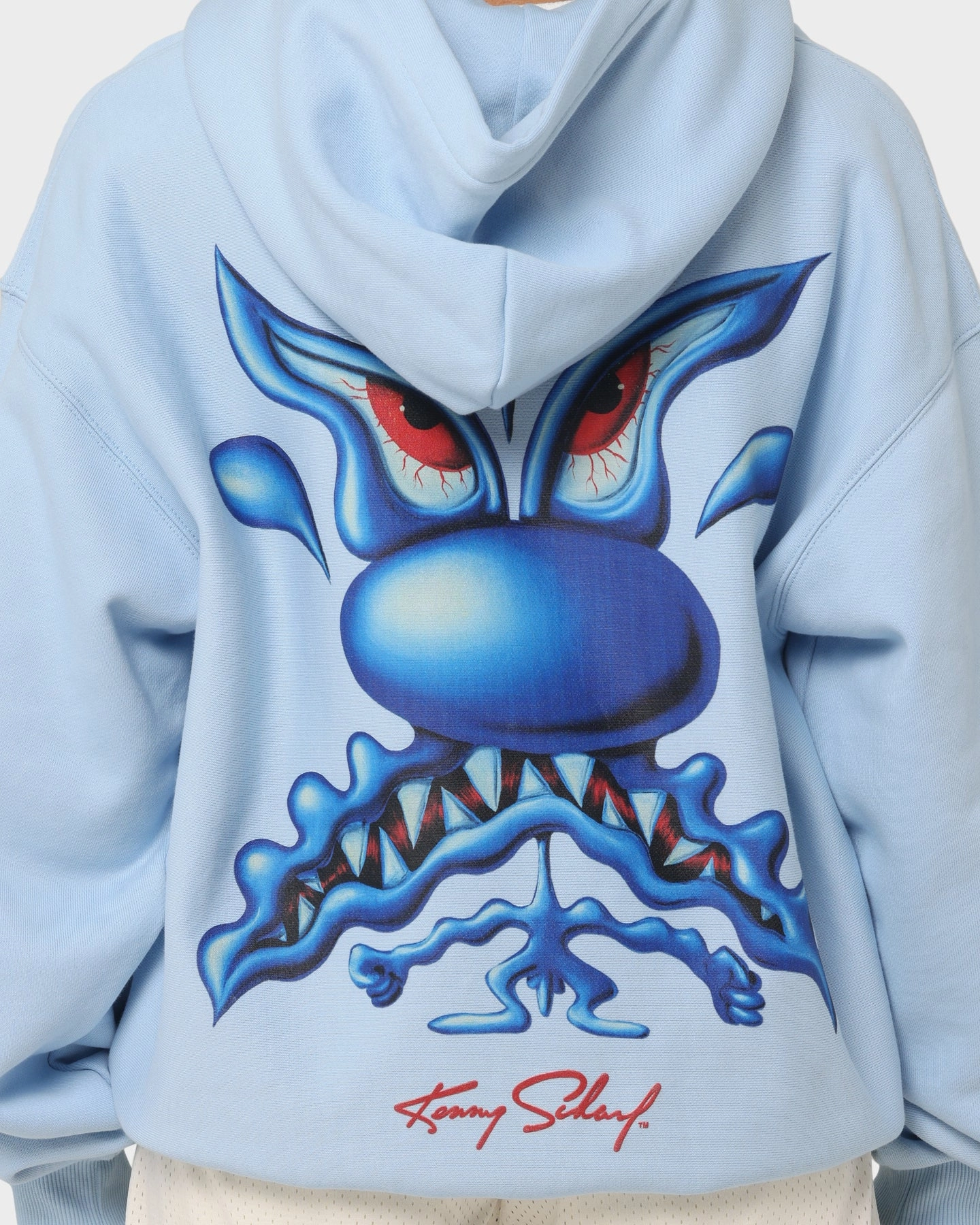 Carr?? X Kenny Scharf Meanie Oversized Hoodie Light Blue Thermoregulating Technology Four Way Stretch Fabric
