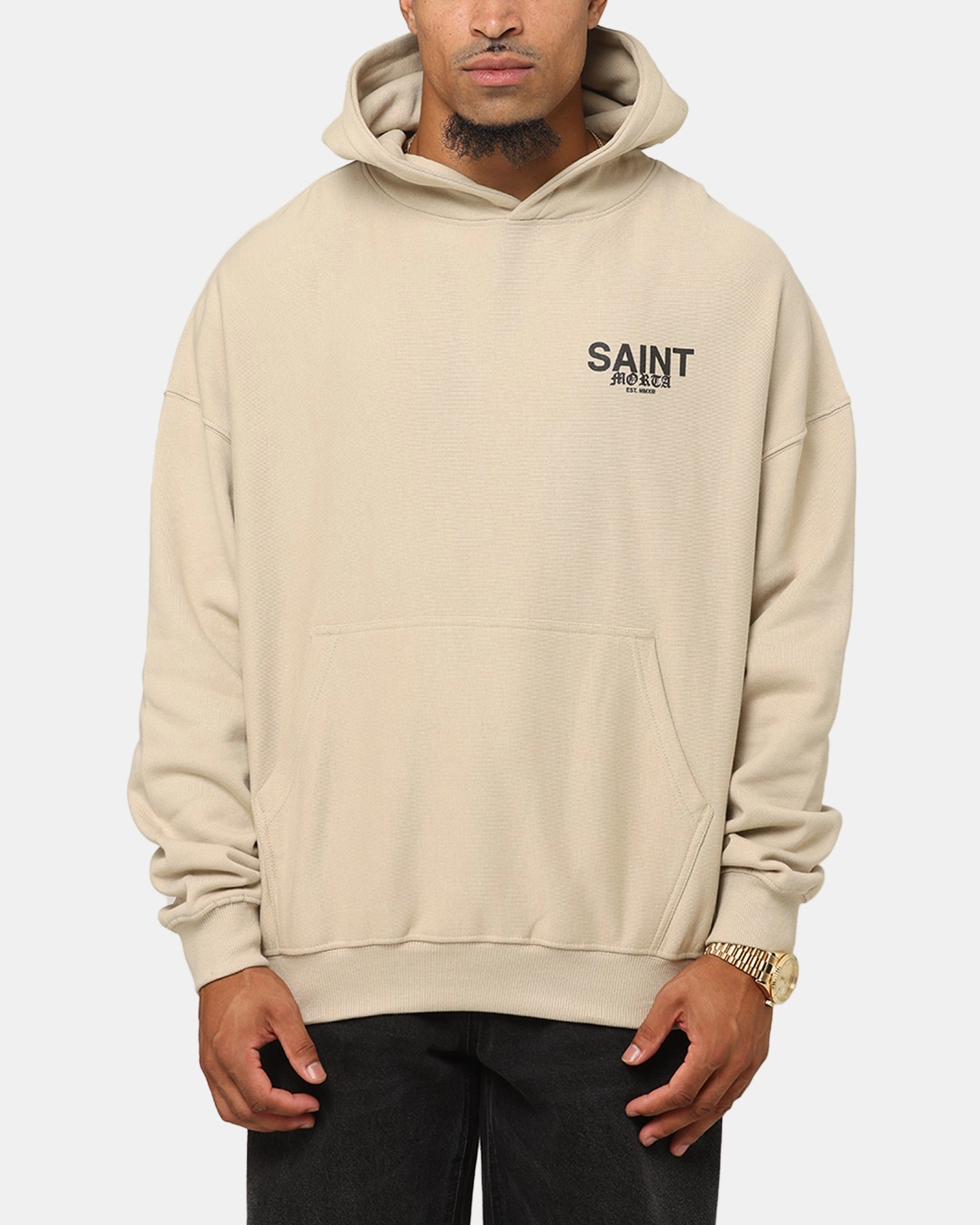Saint Morta Heavens Boxy Hoodie Stone Airtight Storage Compartment Microfiber Technology
