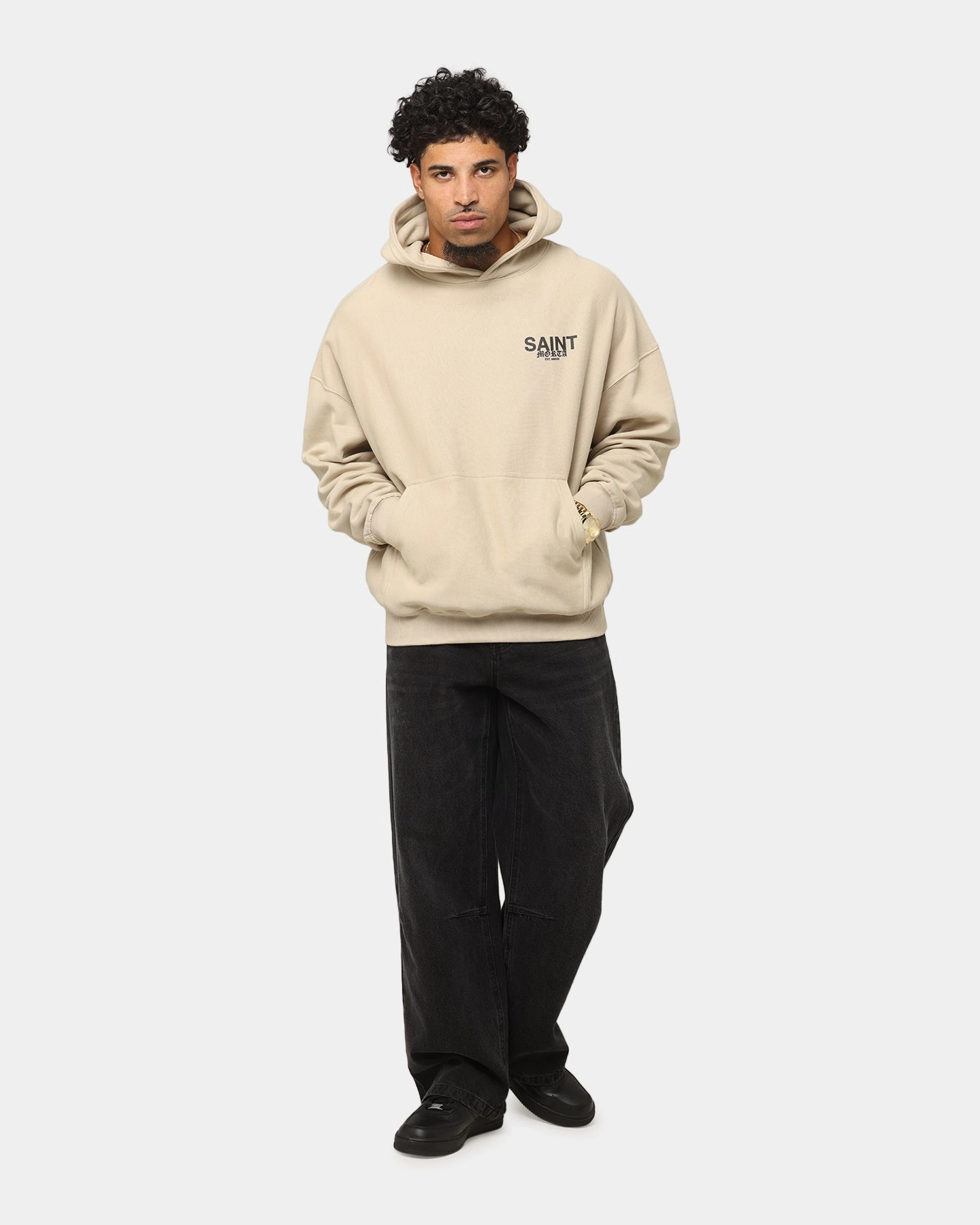 ThermalRetention Saint Morta Heavens Boxy Hoodie Stone