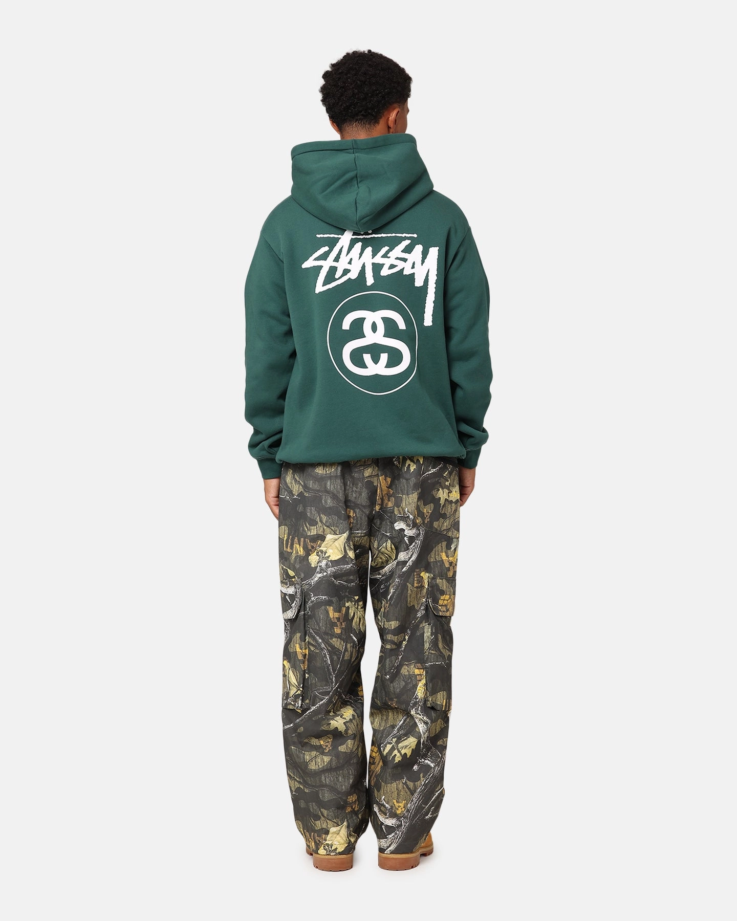 multiple pockets Windproof Outer Layer Stussy SS Link Fleece Hoodie Forest