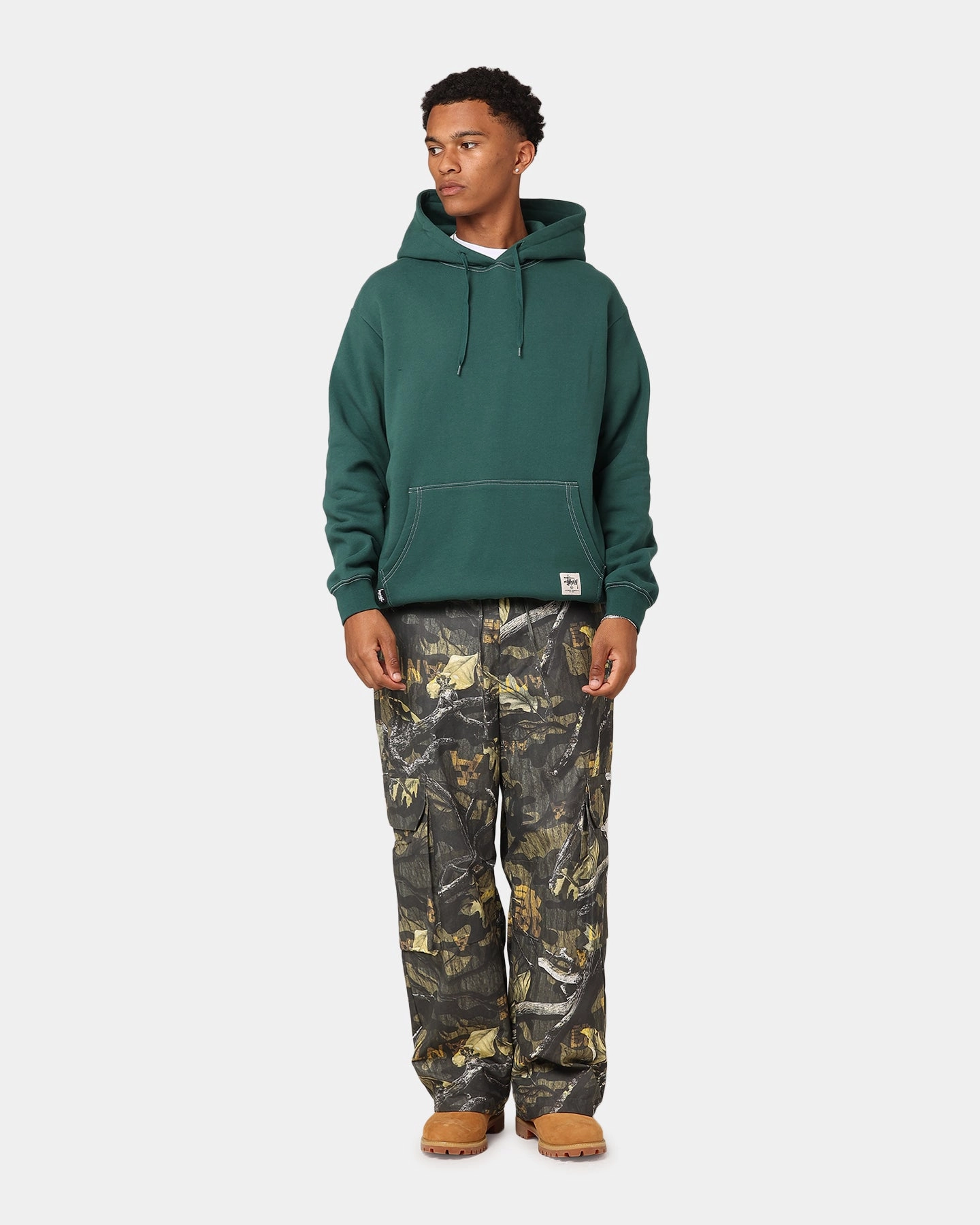 Stussy SS Link Fleece Hoodie Forest Build