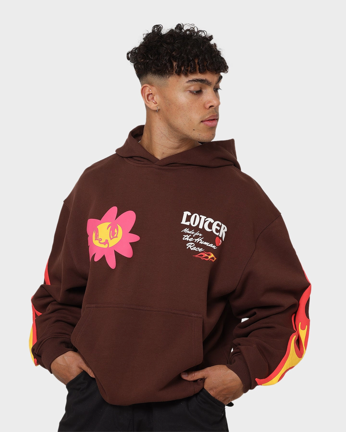 Loiter Euphoric Hoodie Brown detachable sleeves