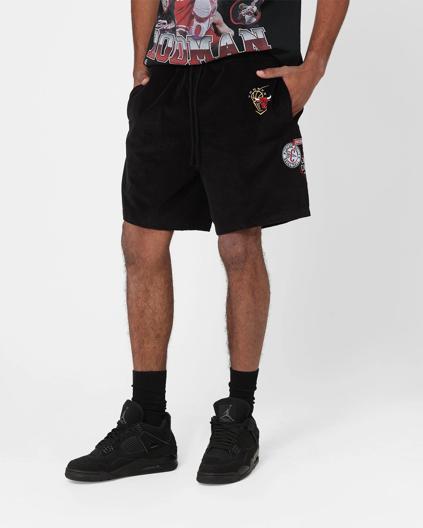 Mitchell & Ness Chicago Bulls Letterman Shorts Black Trendy Fit