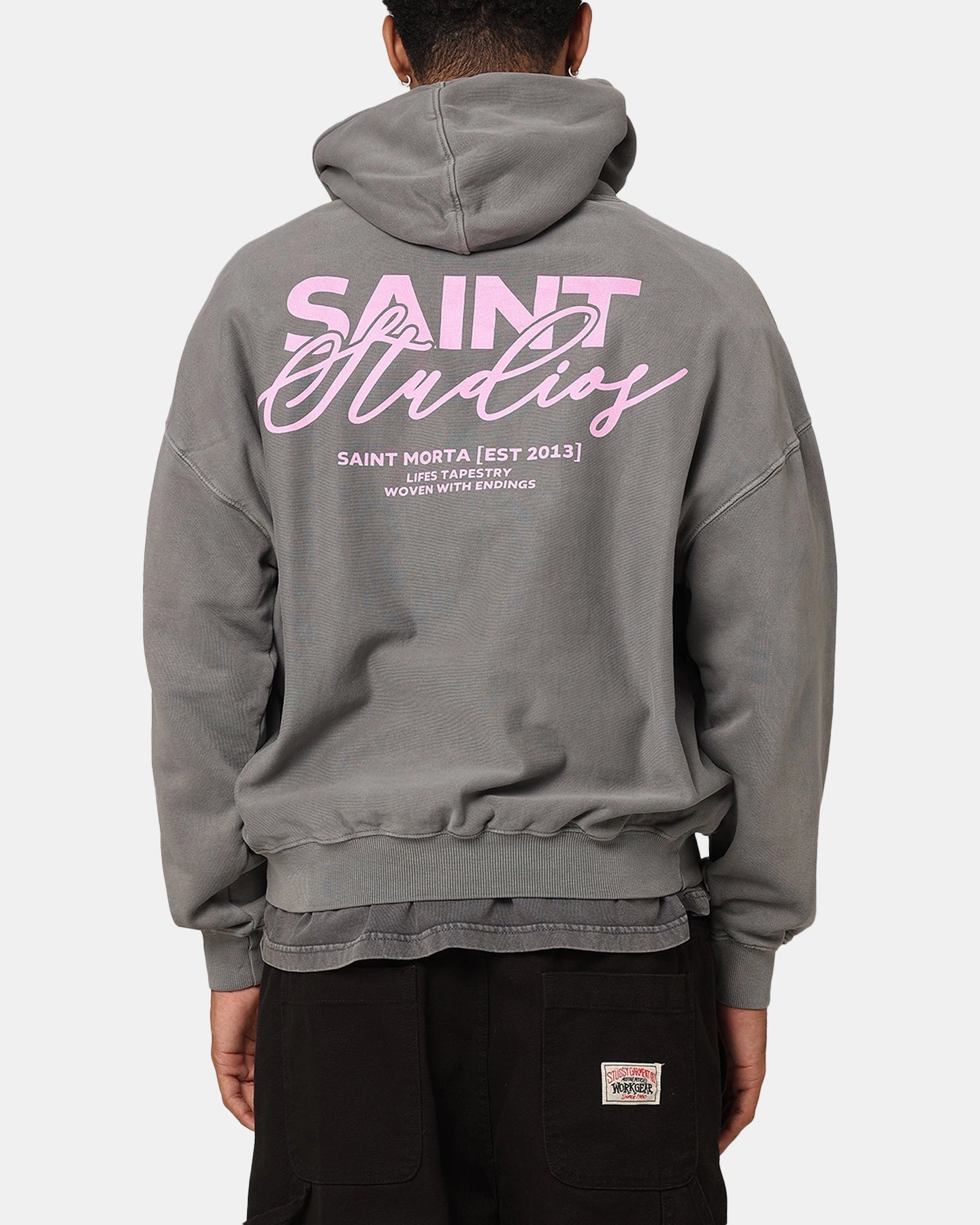 Saint Morta Saint Studios Premium Hoodie Washed Charcoal Moisture Wicking Technology