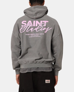 Saint Morta Saint Studios Premium Hoodie Washed Charcoal Moisture Wicking Technology