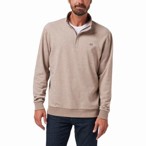 TravisMathew Cloud Quarter Zip 2.0 Golf Pullover Portabella - SS24 Men Trendy Must Have