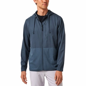 Quilted Stitching TravisMathew Deepspace Full Zip Golf Jacket Mood Indigo/Vintage Indigo - SS25 Men