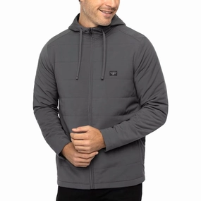 Flex Fit Fabric Detachable Layers TravisMathew Every Amenity Golf Jacket Gray Pinstripe - SS23 Men