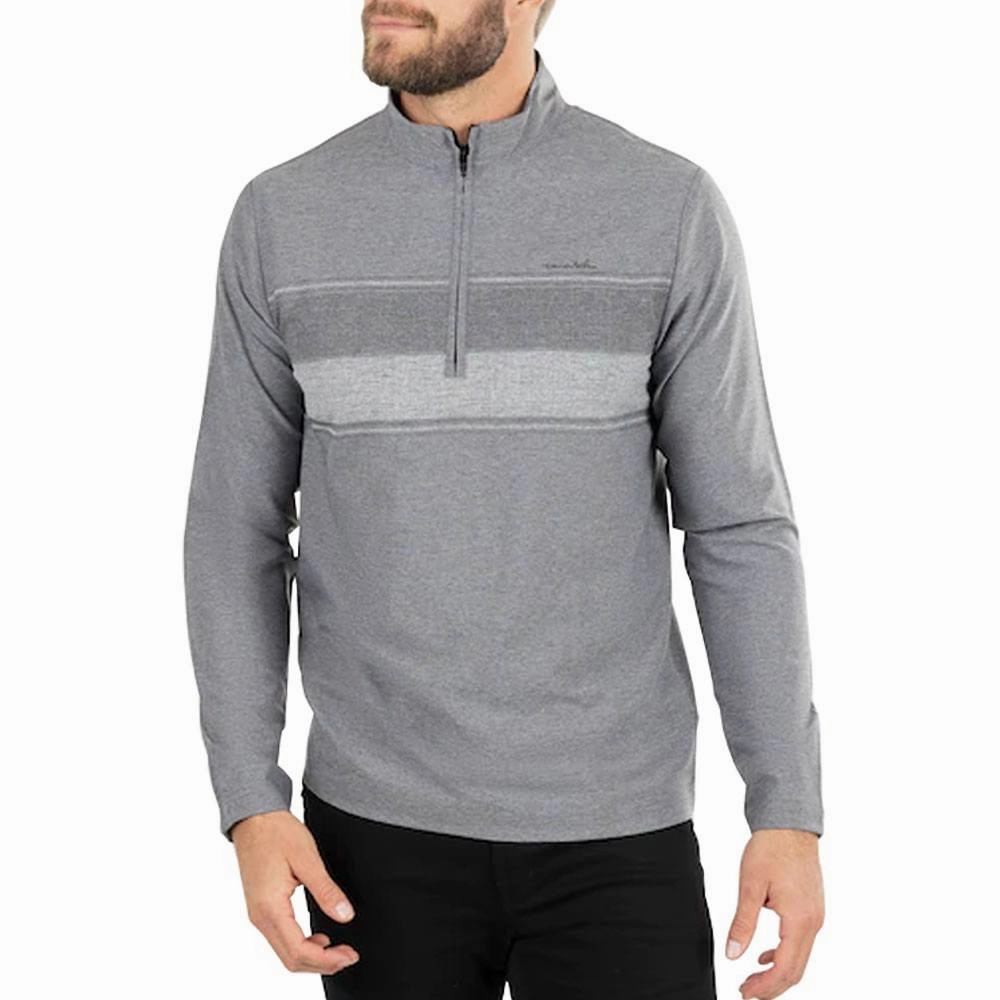 Fleece Backing TravisMathew Low Roller Golf Jacket Heather Black - FW22 Men