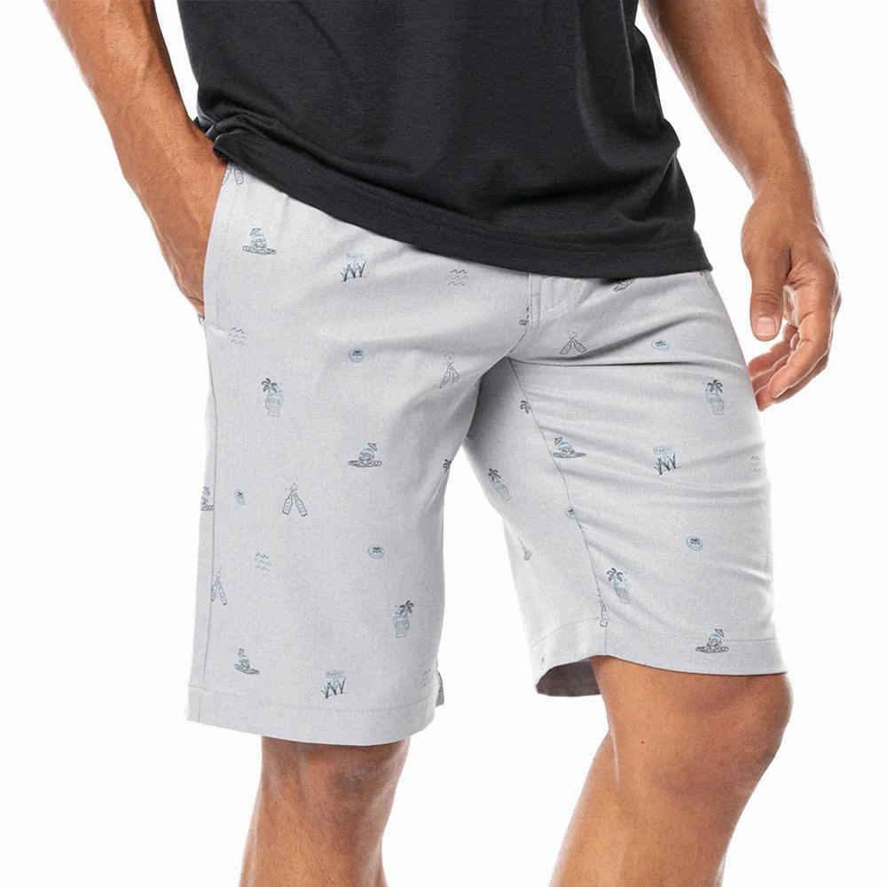 Eco Conscious Packaging Soft Inner Lining TravisMathew Shipfaced Golf Shorts Heather Sleet - SS21 Men