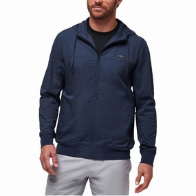 TravisMathew Wanderlust Hoodie Golf Jacket Mood Indigo - FW24 Men 360?? Visibility Subtle Color Tone