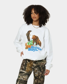 Functional Side Gussets Beastie Boys Forest Animal Crewneck White