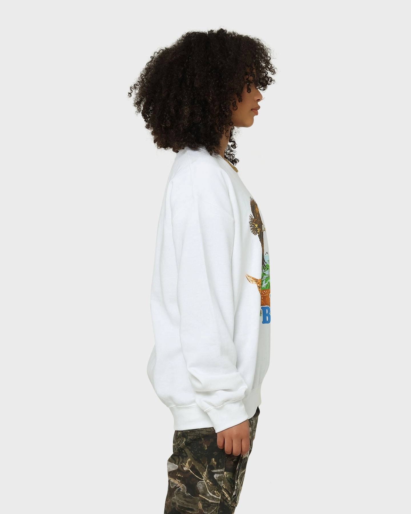 Beastie Boys Forest Animal Crewneck White Modern Simplicity Breathable Essentials