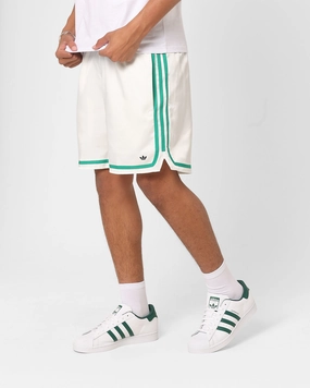 Fresh Day Wrinkle-Resistant Adidas Hoop Prep Shorts Off White/Court Green