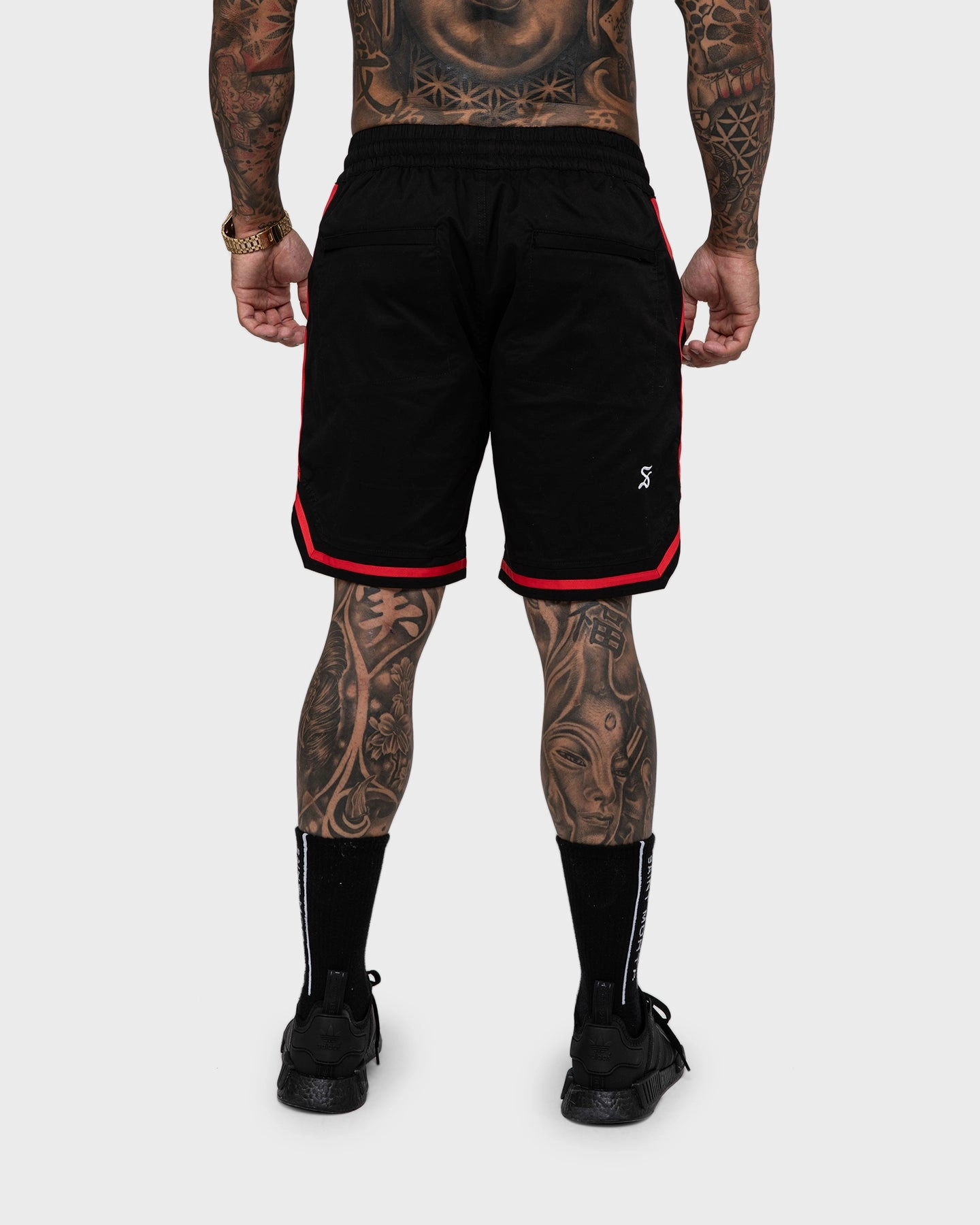 Saint Morta Envogue All-Star Woven Shorts Black/Red Relaxed Vibe Sun Protection
