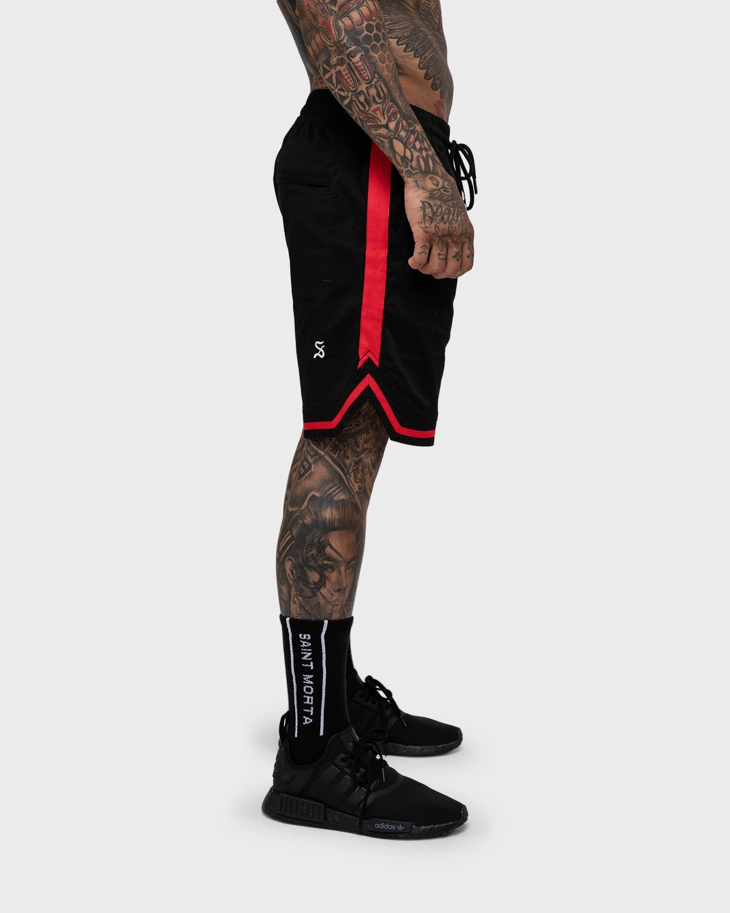 Saint Morta Envogue All-Star Woven Shorts Black/Red TemperatureRegulating