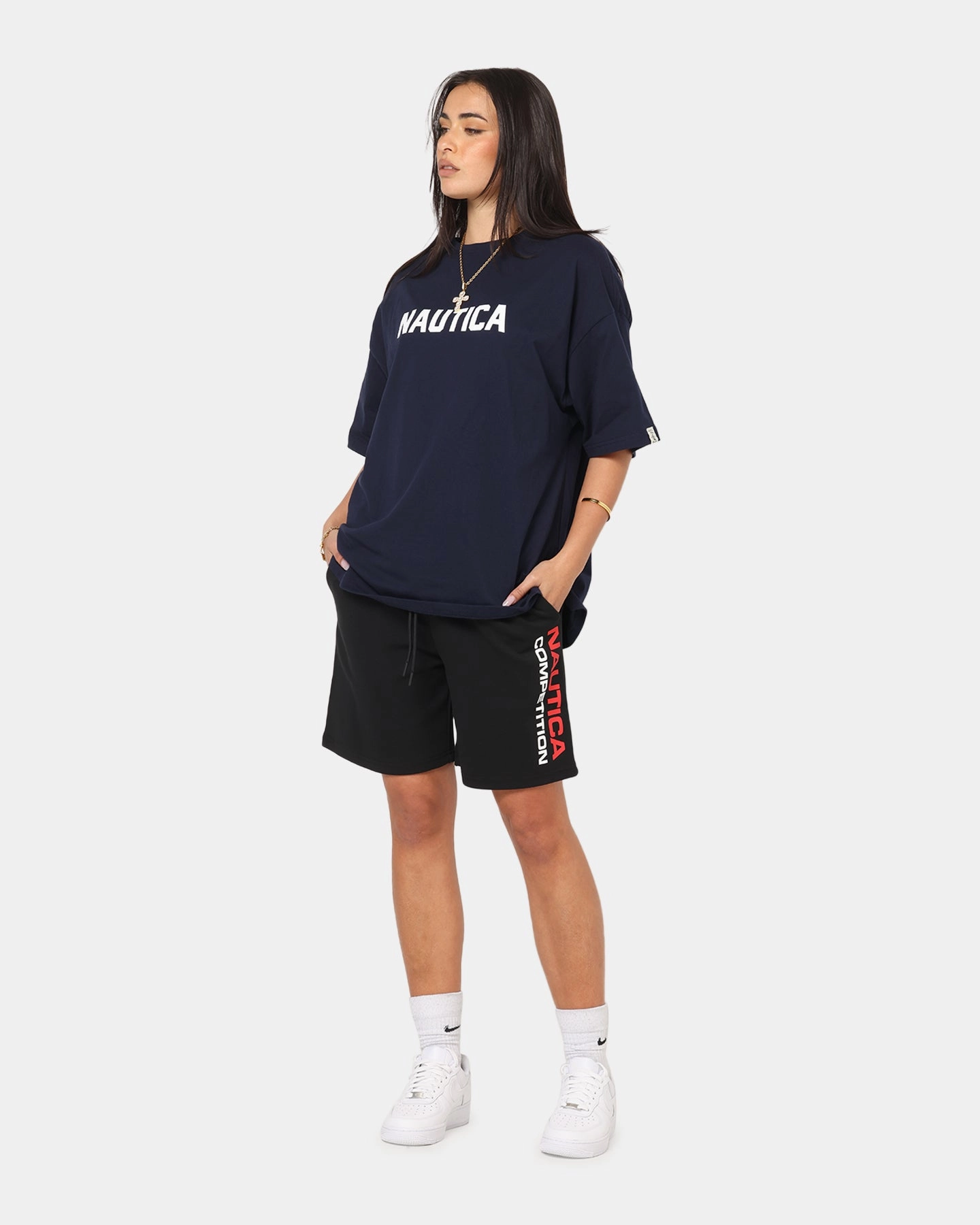 Nautica Basic Logo T-Shirt Navy Light Outfit