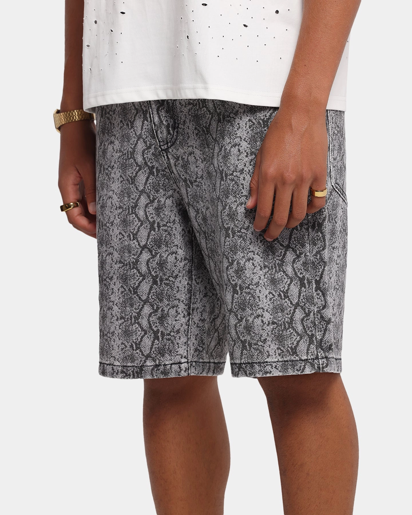 Odor Resistant Coating XXIII Snake Skin Jorts Black Snake Print