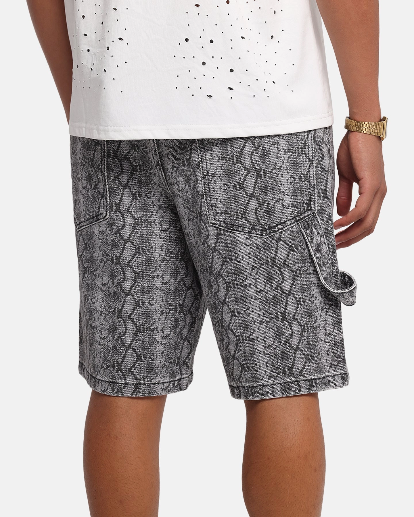 XXIII Snake Skin Jorts Black Snake Print Clean Fit