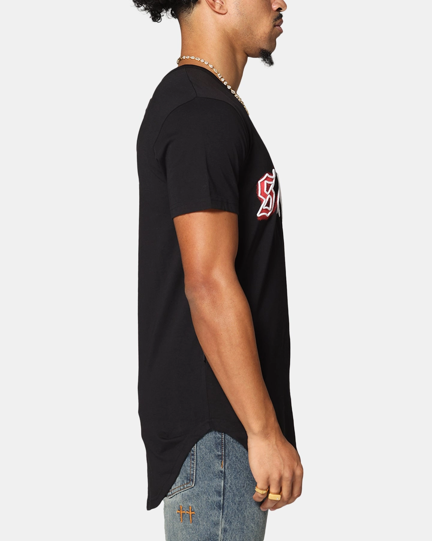 Saint Morta Cambronne El Duplo SS Tee Black/Red Stylish Essential Wicking Interlock Knit