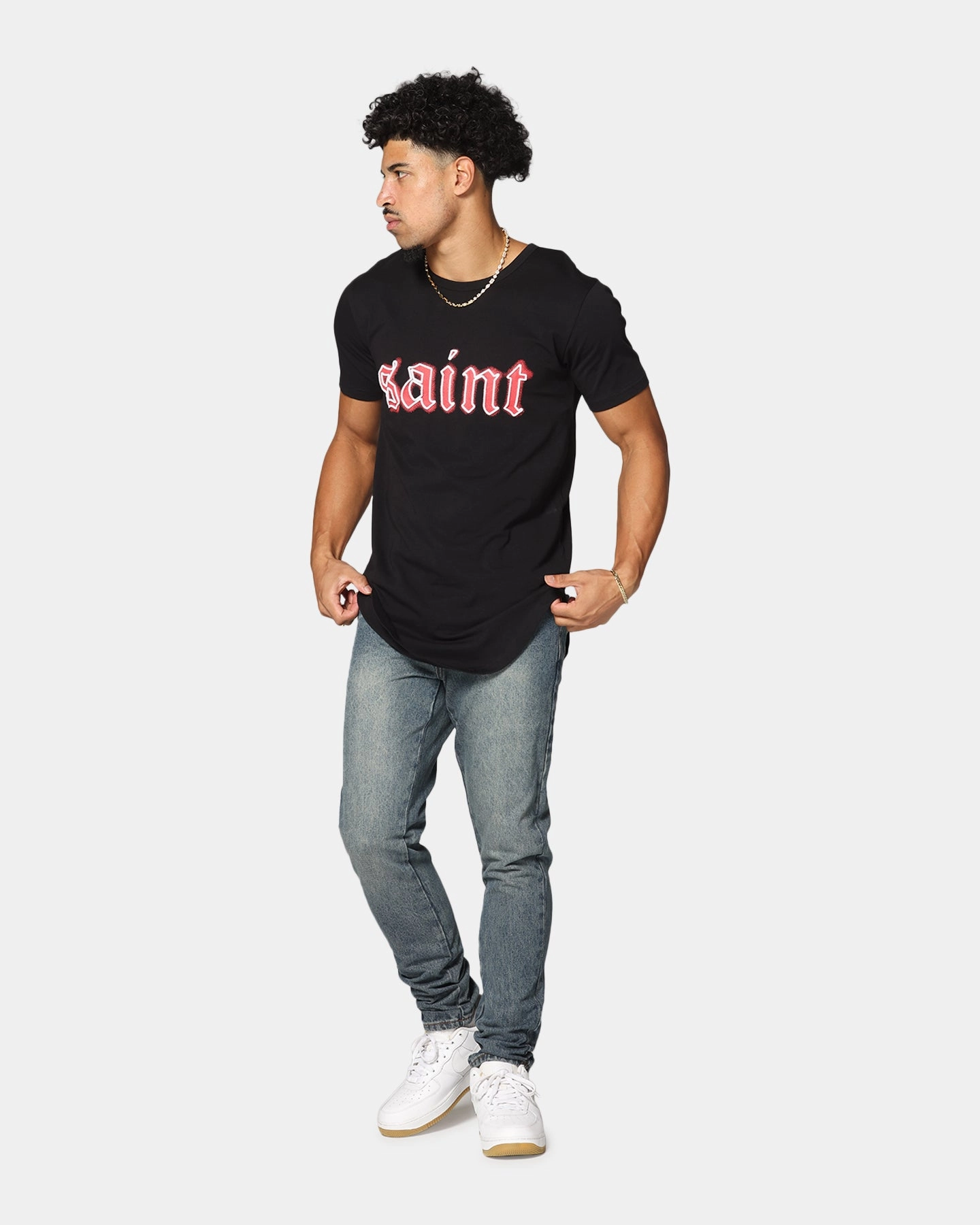 Saint Morta Cambronne El Duplo SS Tee Black/Red Eco friendly materials