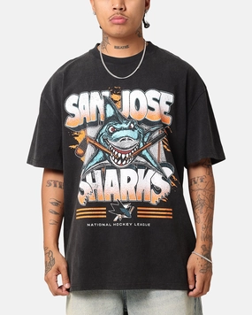 Lightweight Shirt Easy Style Wear Culture Kings San Jose Sharks Shark Attack Heavy T-Shirt Vintage Black