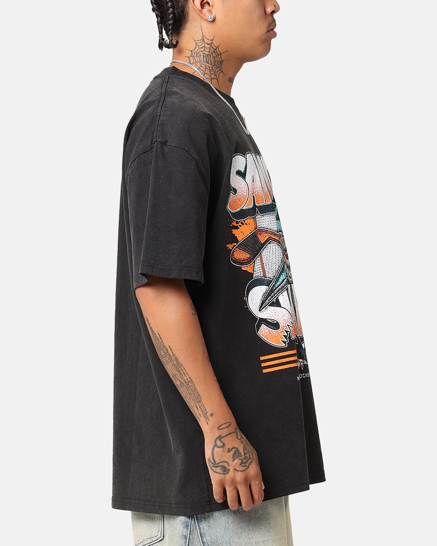 Minimalist fashion Chic Casual Wear Culture Kings San Jose Sharks Shark Attack Heavy T-Shirt Vintage Black