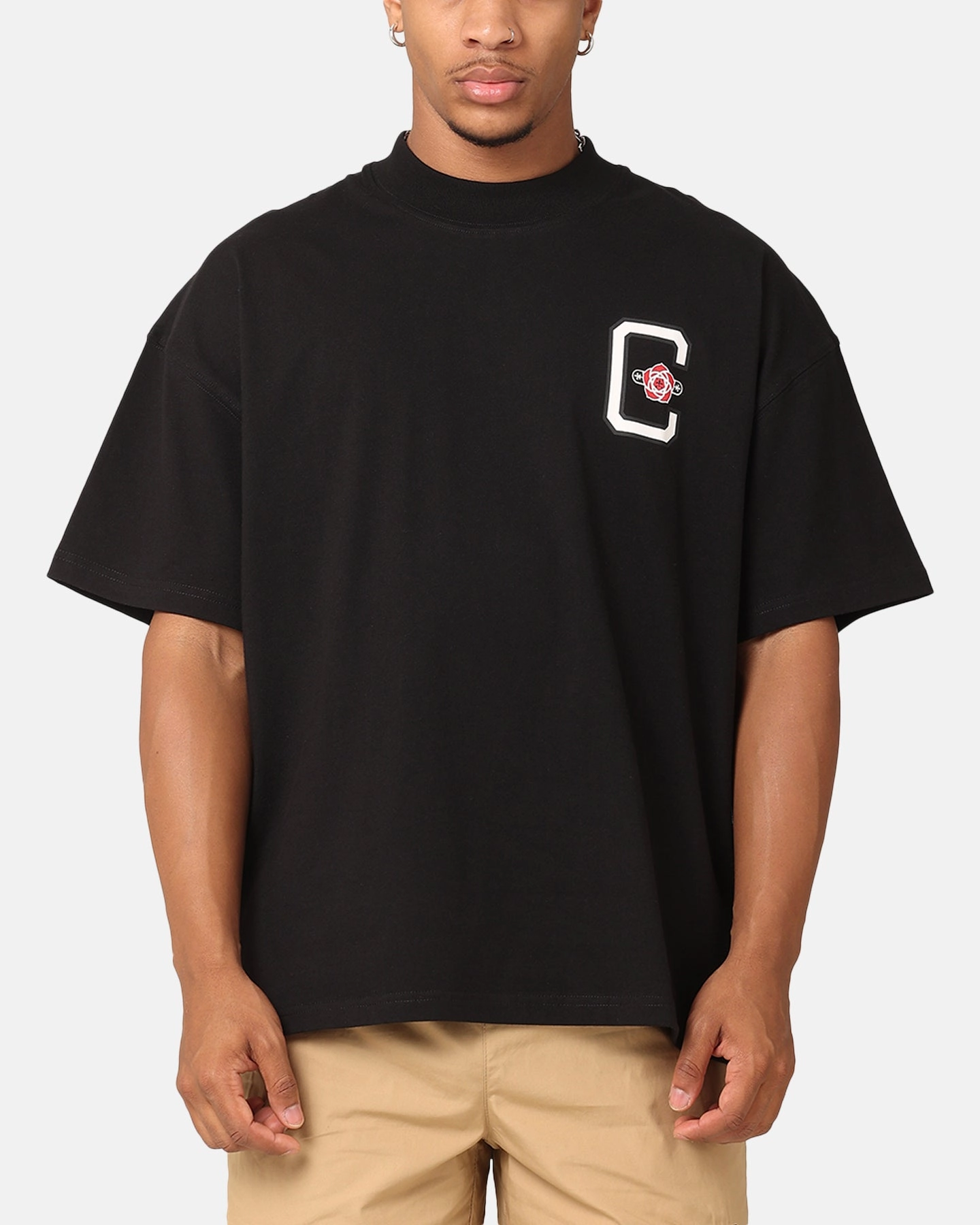 Carre Rose Oversized T-Shirt Black Classic Smart MoistureWickingFabric