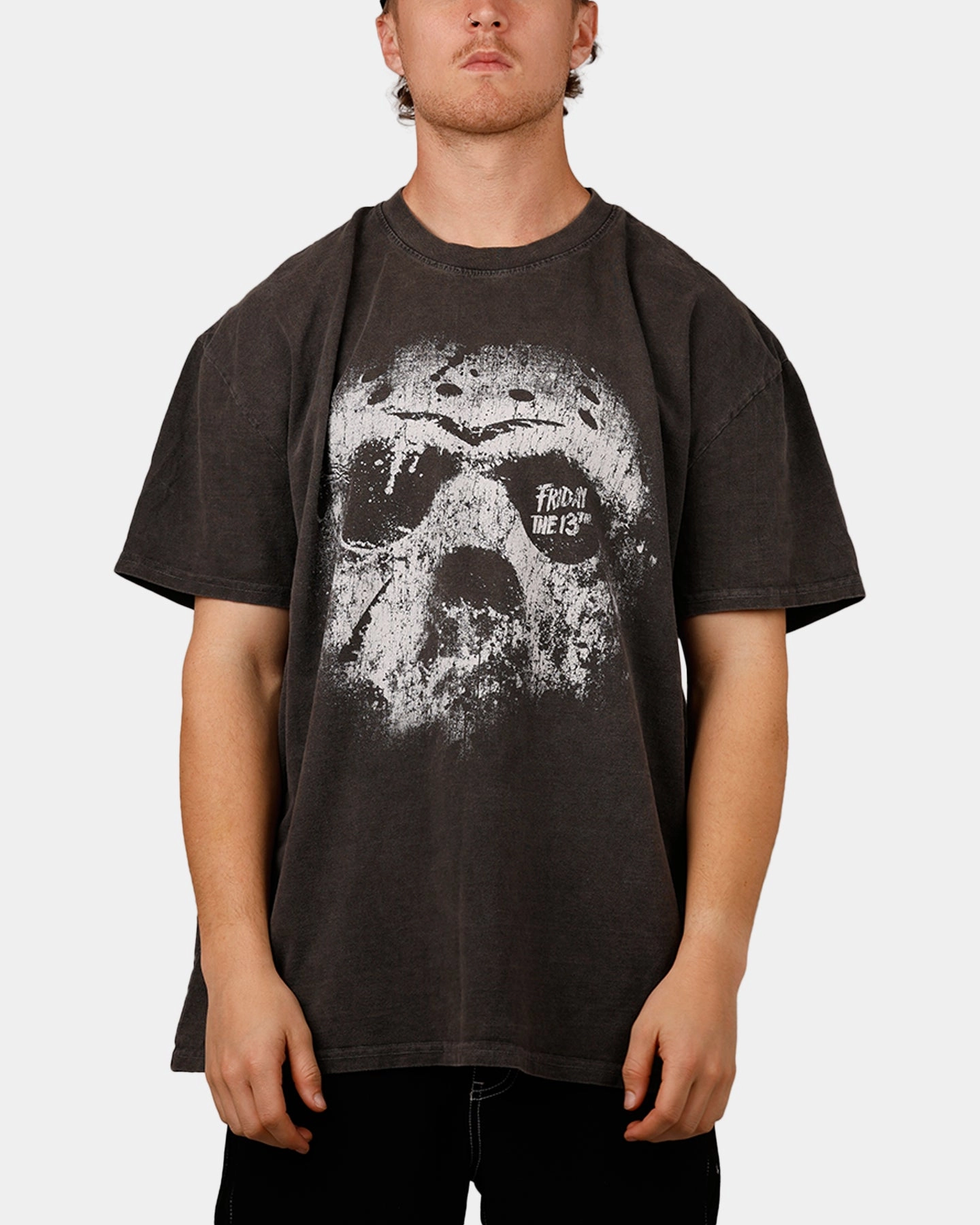 Anti Pilling Fabric American Thrift X Friday The 13th 'Horror Classics' 13th Classic Heavyweight T-Shirt Black Wash
