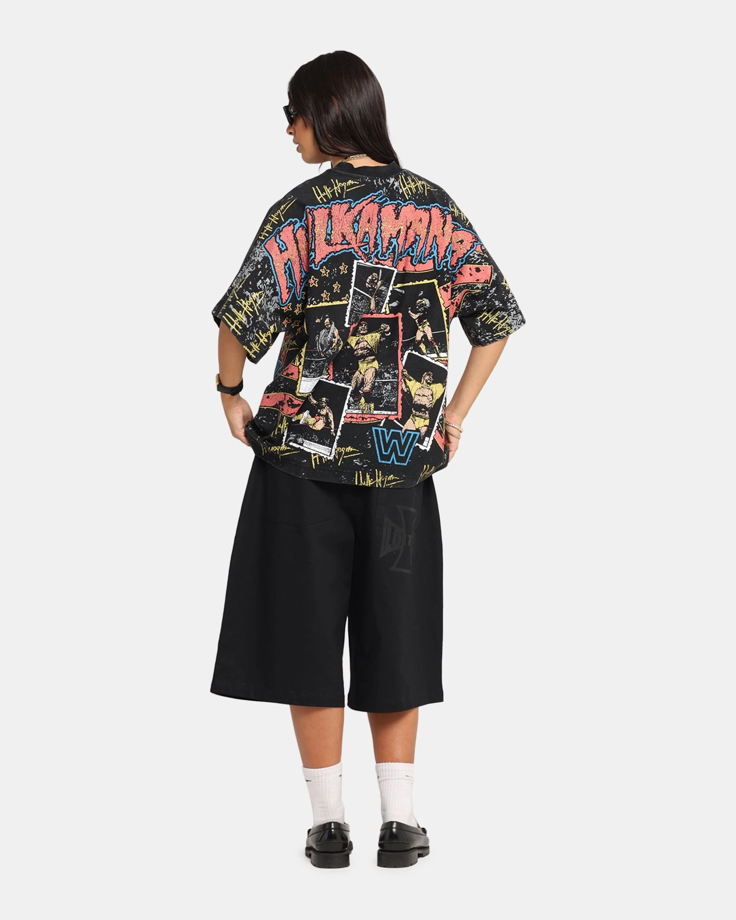 Culture Kings X WWE Hulk Hogan All Over Print T-Shirt Black Essential Fashion Feminine Appeal