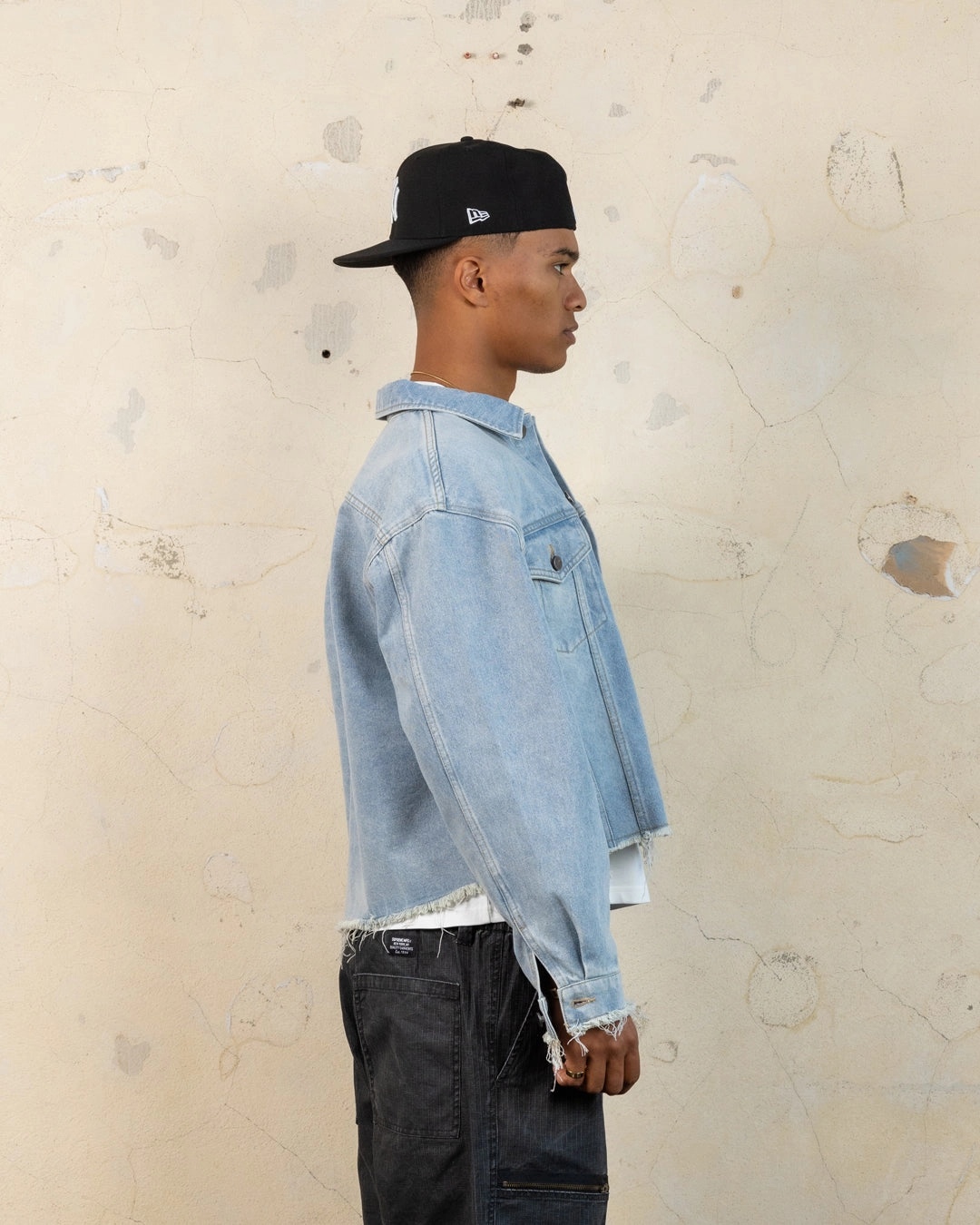 404 Riptide Cropped Jacket Blue Wash Front Pockets
