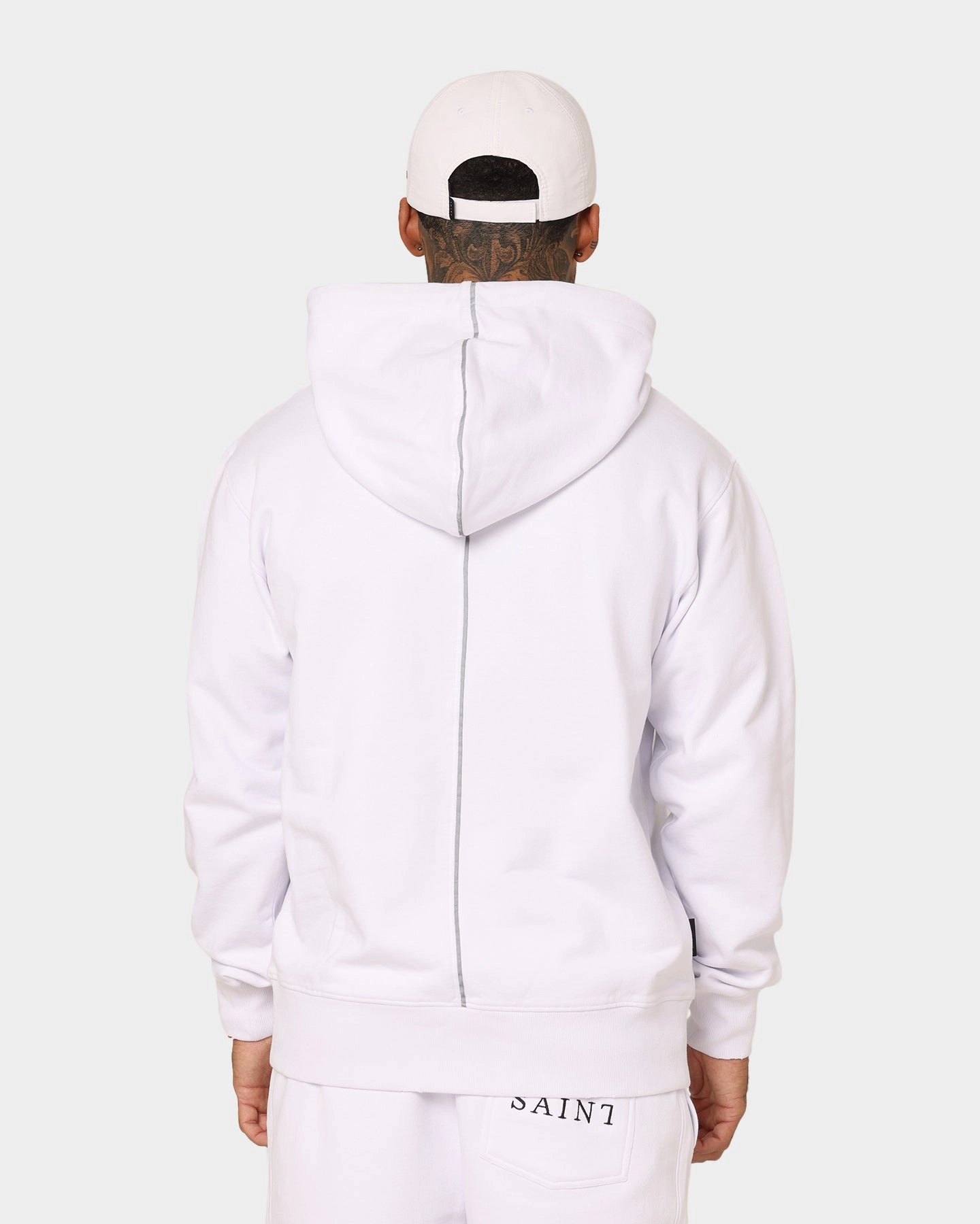 Gray Slim-fit Saint Morta Polaris Hoodie White/3M