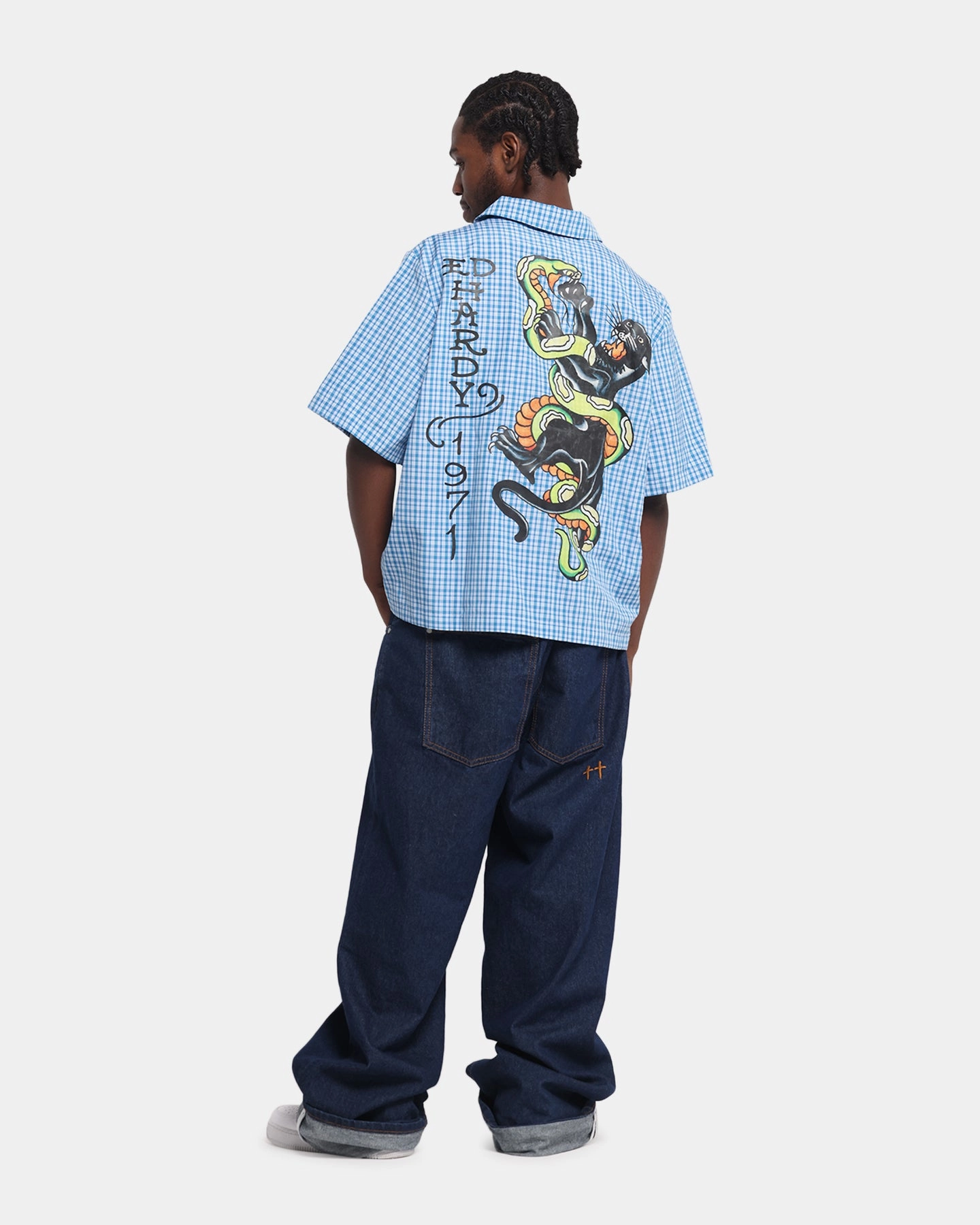 Outdoor Gear Summer Vibes Ed Hardy Panther Button-Up Shirt Blue