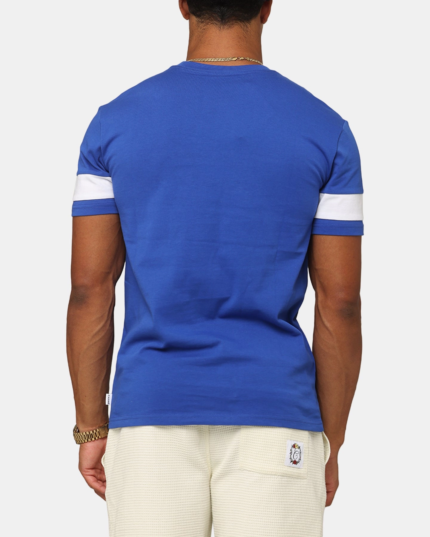 Chill Vibes Seamless construction Carre Bars T-Shirt Royal/White