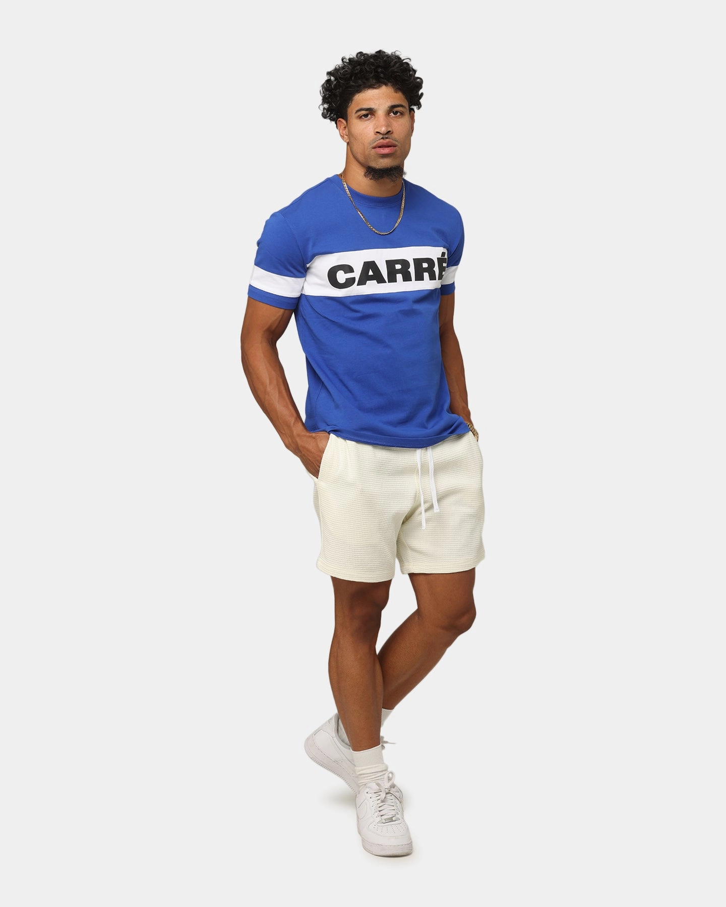 Carre Bars T-Shirt Royal/White Layered Comfort
