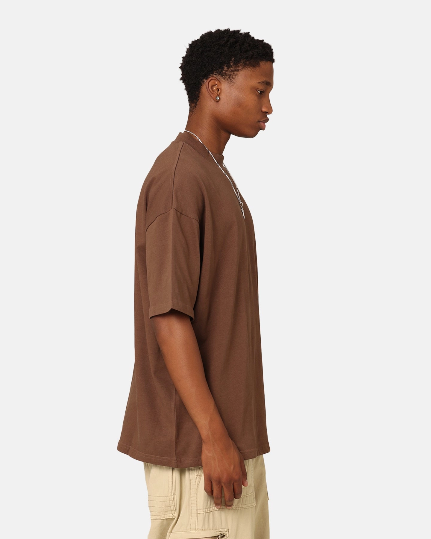 Relaxing Fit Stylish Look Culture Kings Oversized Blank T-Shirt Brown