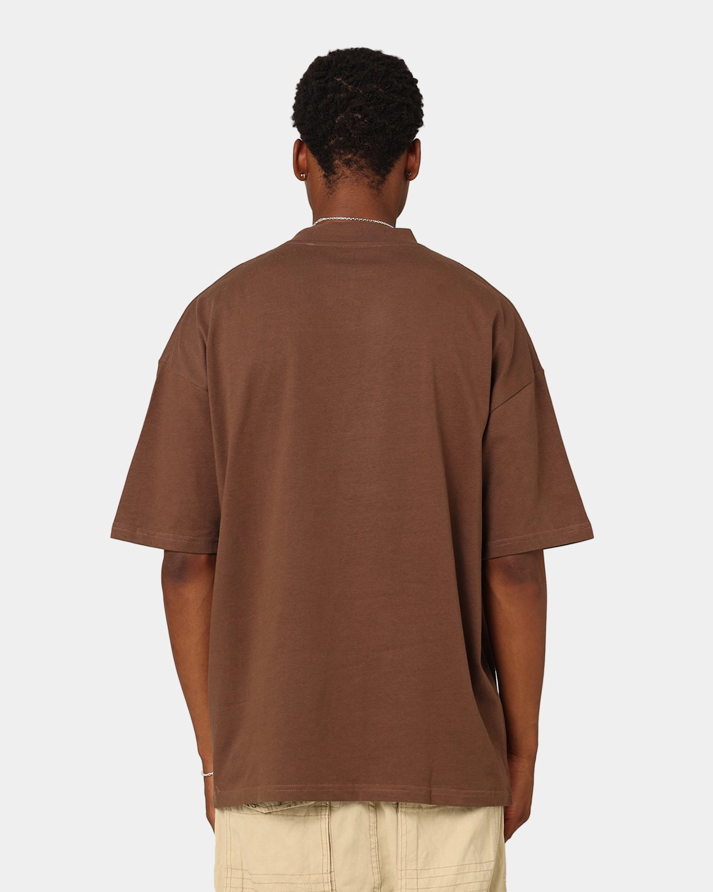 Culture Kings Oversized Blank T-Shirt Brown LongLastingColor Premium Cotton
