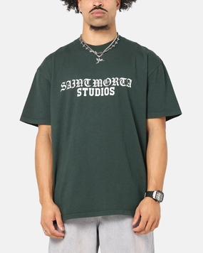 Layered Collar Saint Morta Studios Boxy T-Shirt Green