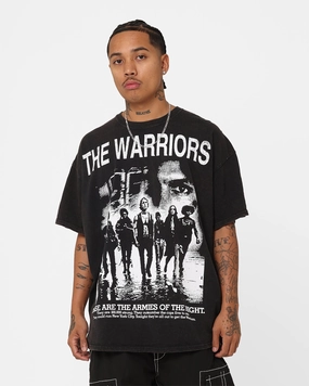 Layered Collar Structure American Thrift X The Warriors Warriors Night T-Shirt Black Wash