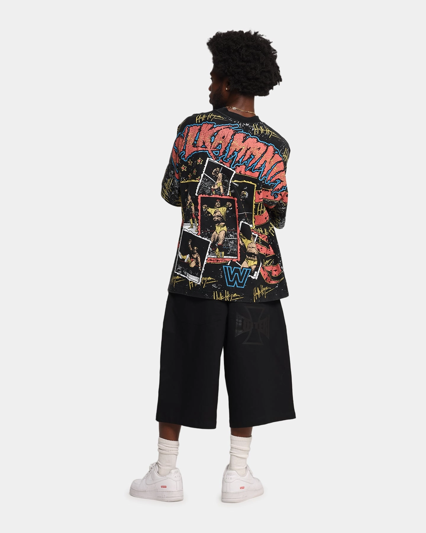 Ethically Sourced Cotton Printed uniqueness Culture Kings X WWE Hulk Hogan All Over Print T-Shirt Black