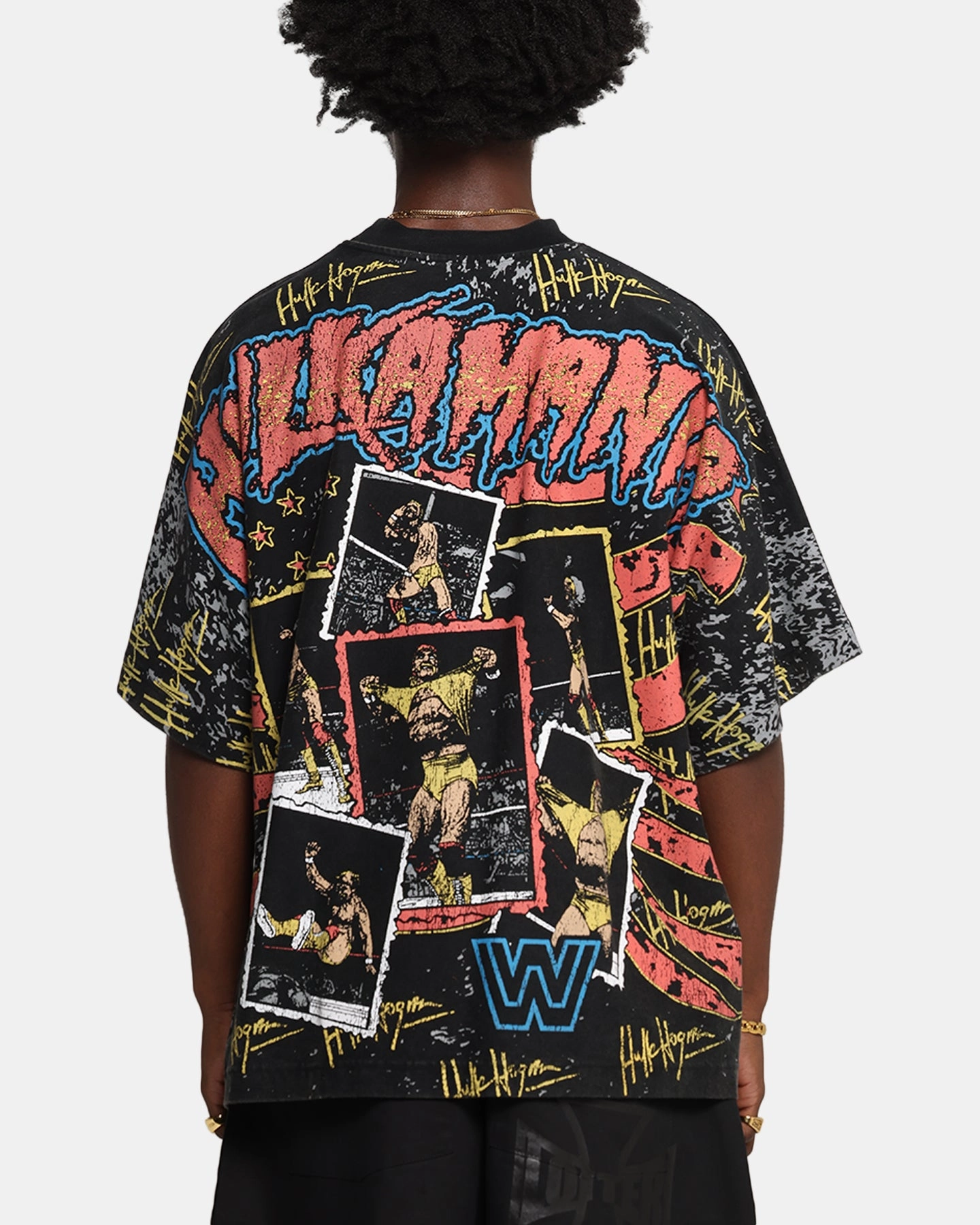 Lightweight Layer Culture Kings X WWE Hulk Hogan All Over Print T-Shirt Black