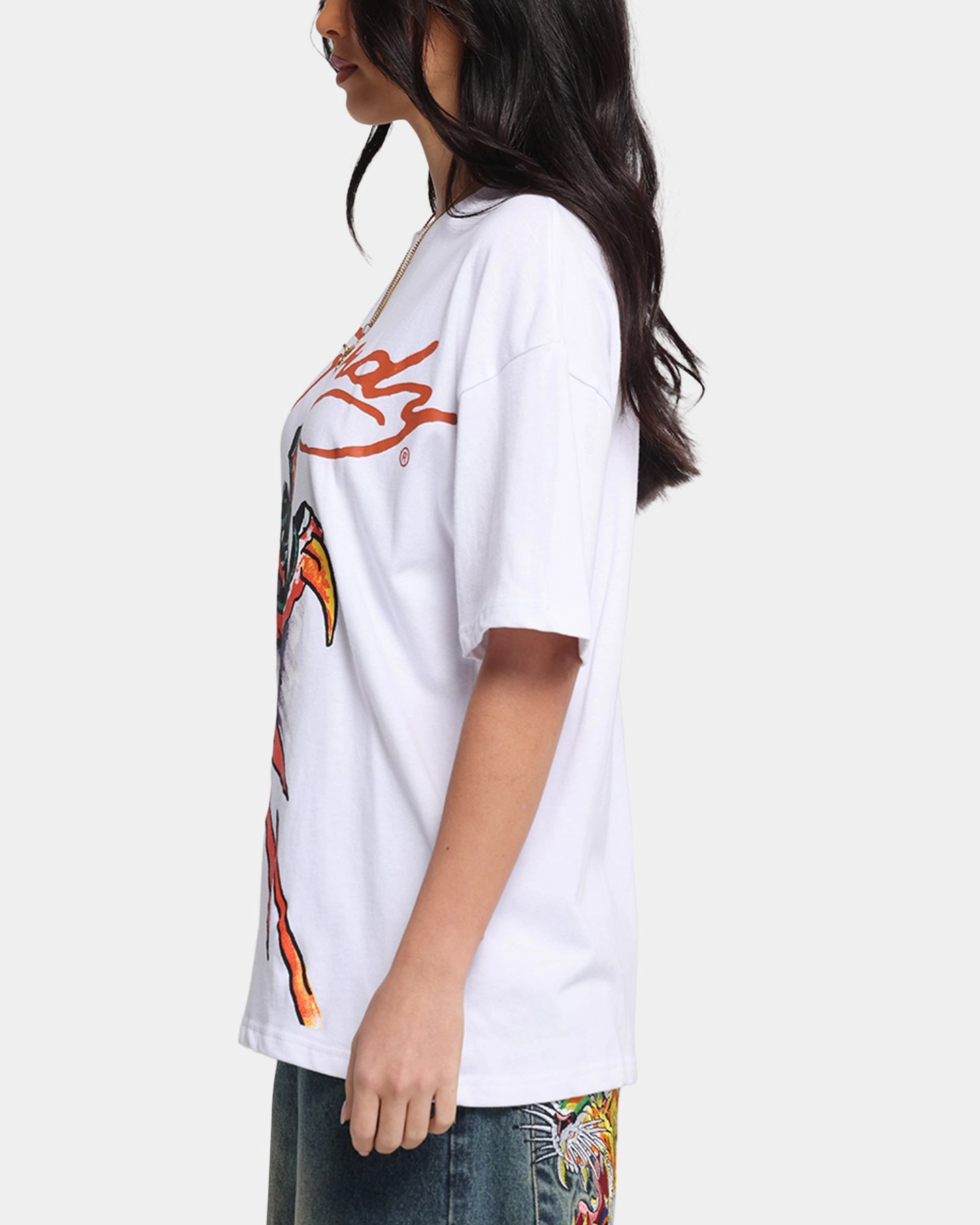 Easy Comfort Casual Wearable Ed Hardy Lightning T-Shirt White