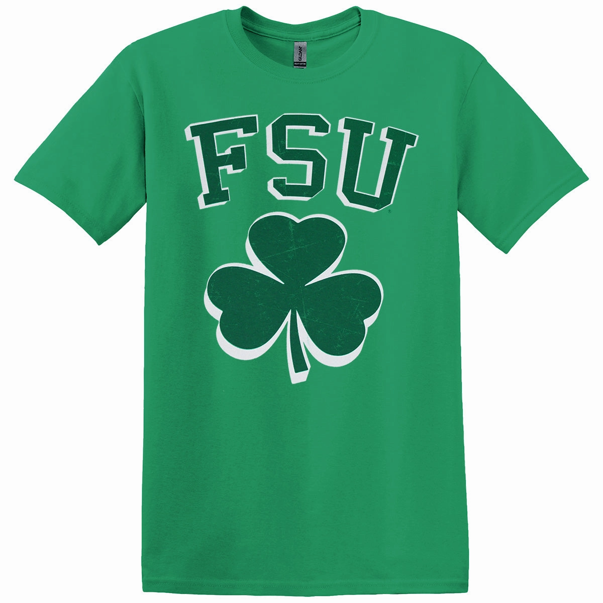 Ragz Men's FSU Shamrock Design Short Sleeve T-shirt - Kelly Green Comfort First Lightweight Comfort Wear