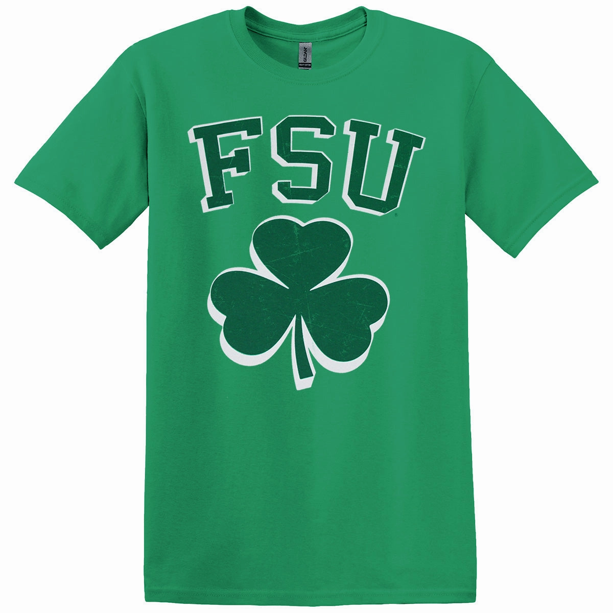 back to school Ragz Men's FSU Shamrock Design Short Sleeve T-shirt - Kelly Green