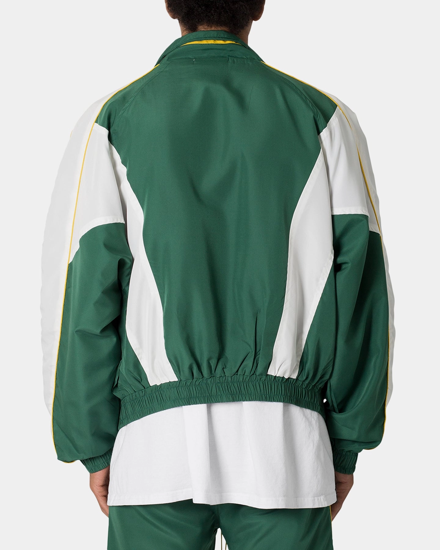 Compression Stitching Winter Comfort MNML Moto Racing Jacket Green/White
