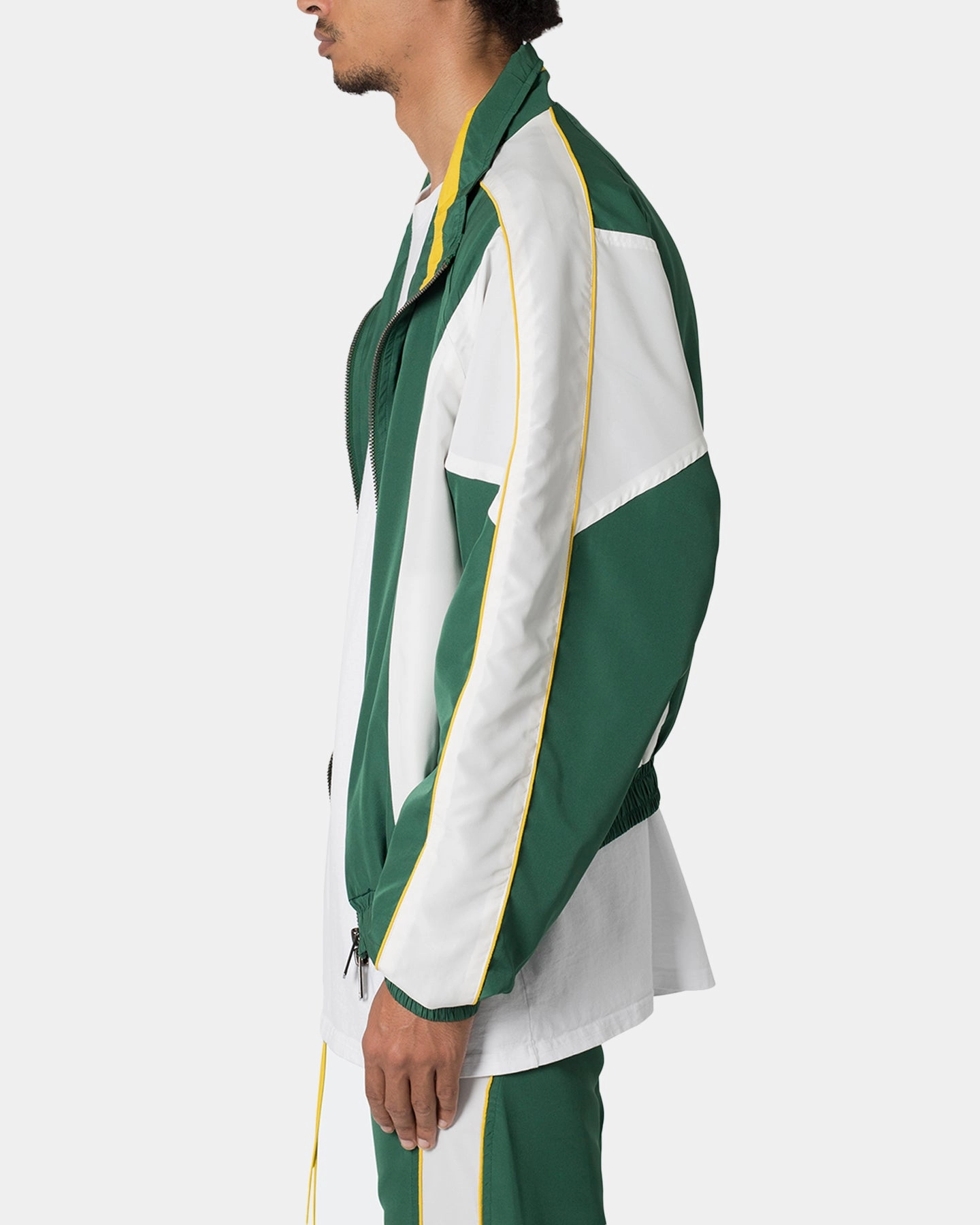WaterResistantCoating Noise Free Movement MNML Moto Racing Jacket Green/White